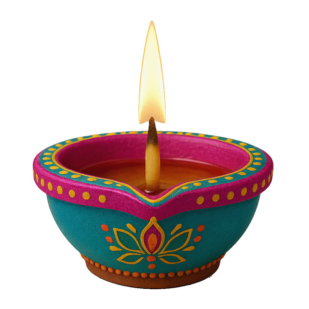 Colorful Diya PNG Free Download