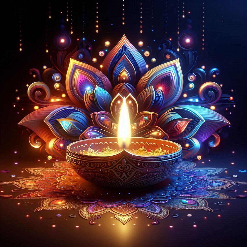 Lotus Flower Diya PNG – Diwali 2025 Festival Background & Wallpaper