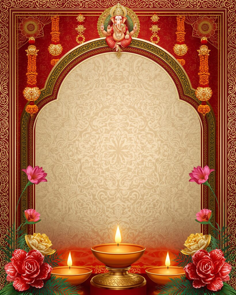 Hindu wedding card background