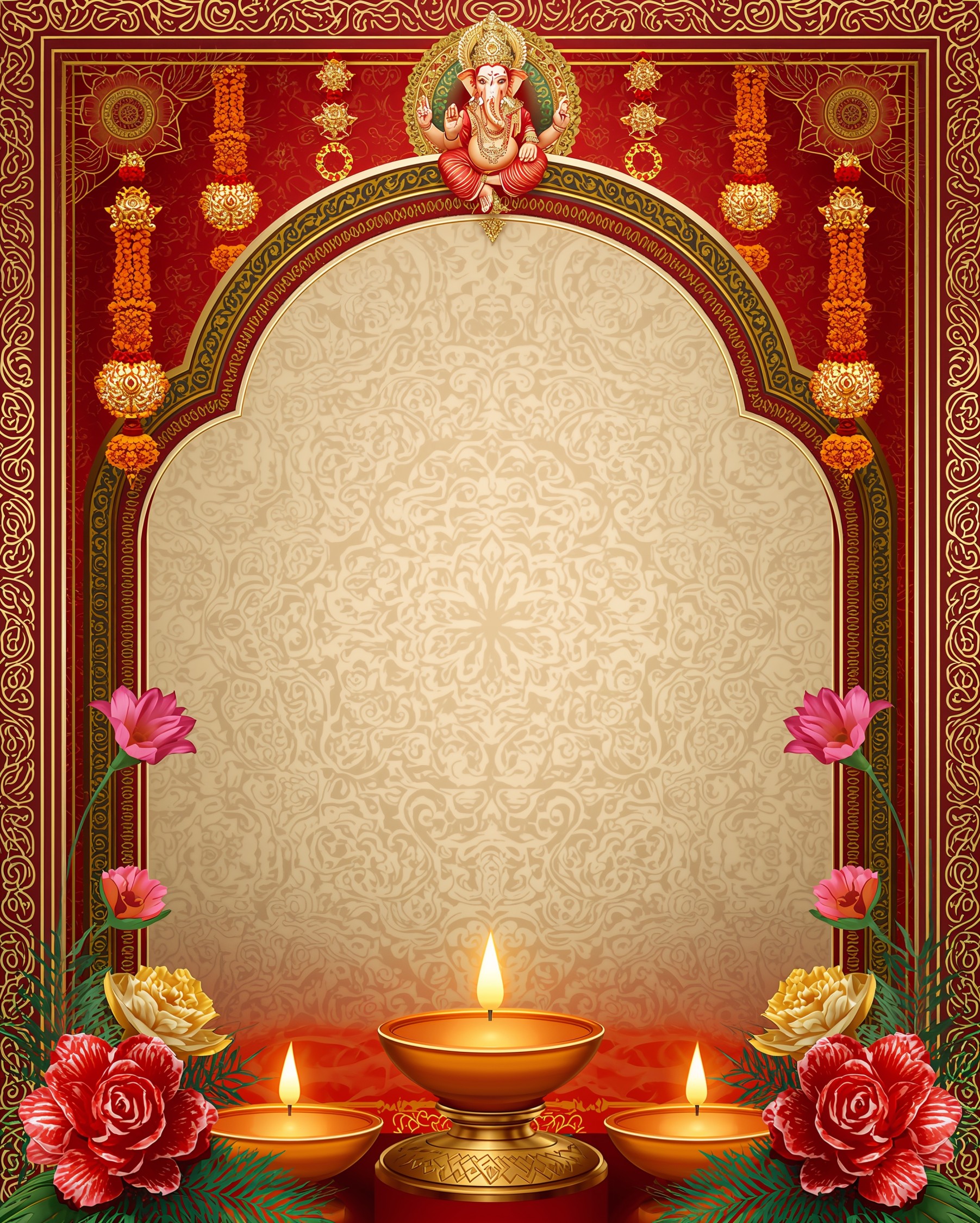 Hindu wedding card background