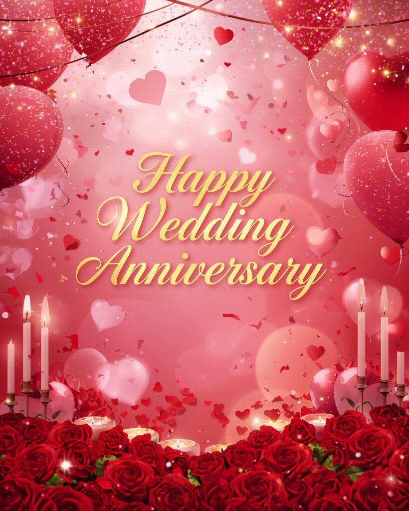 Romantic Happy Wedding Anniversary Background