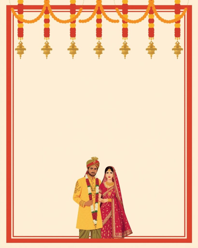 Hindu Wedding Card Background | Elegant Indian Marriage Invitation Design Free Download