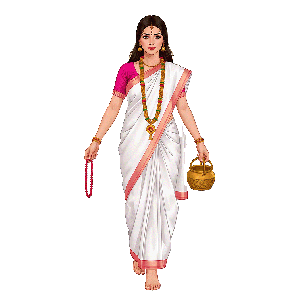 Maa Brahmacharini PNG Free Download – Navratri Day 2 2025