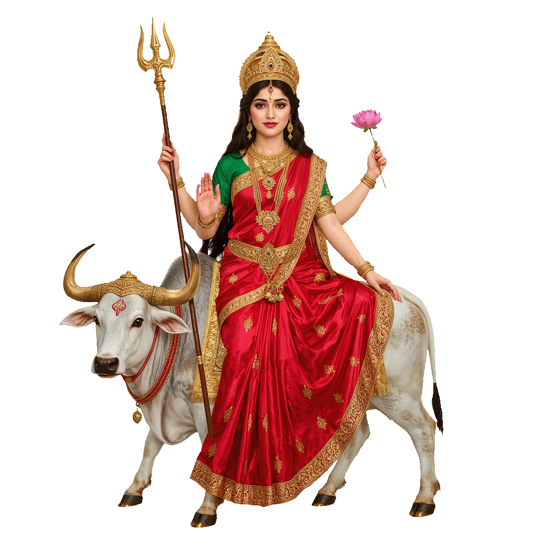 Maa Shailputri PNG Free Download – Navratri Day 1 2025