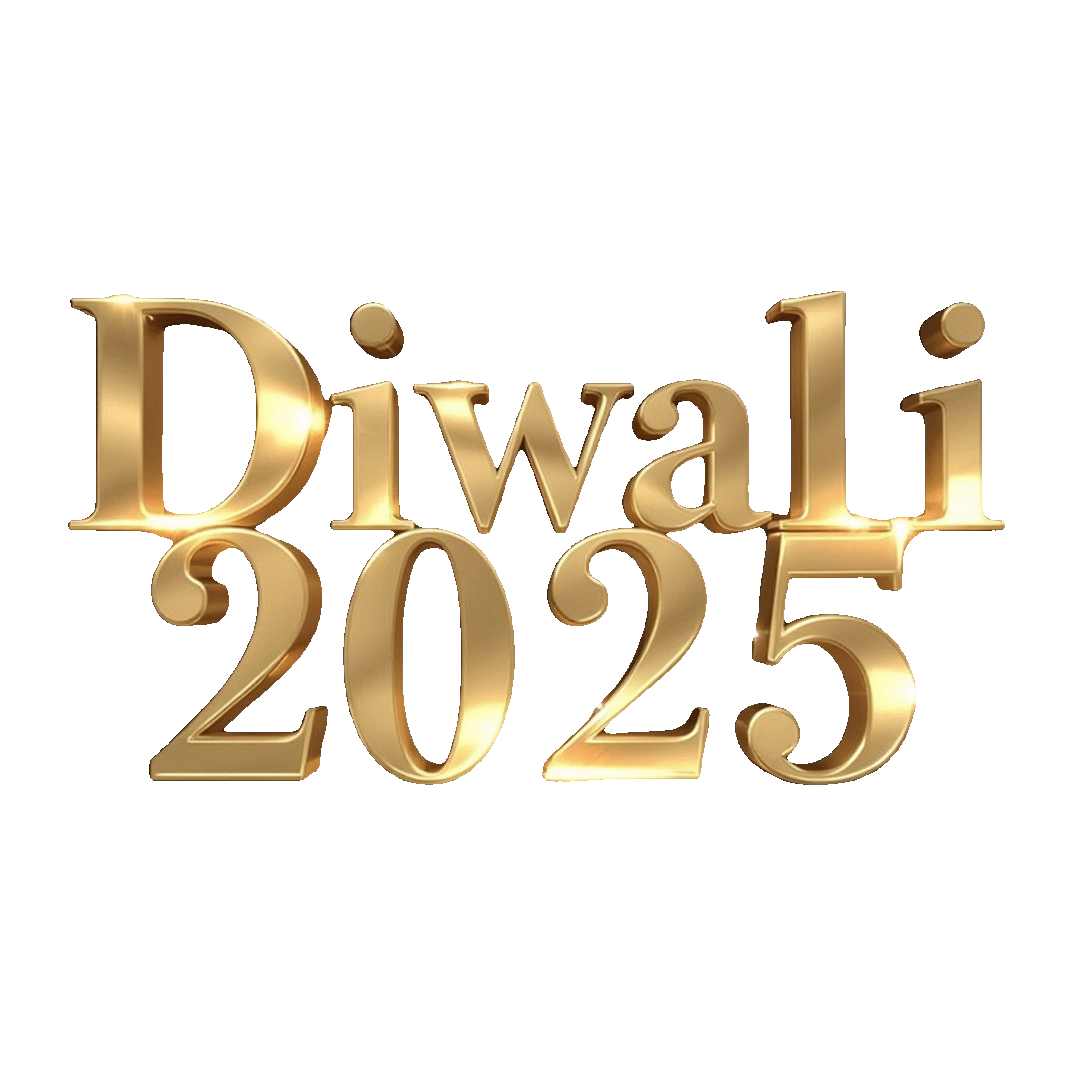 Diwali 2025 Gold Text PNG