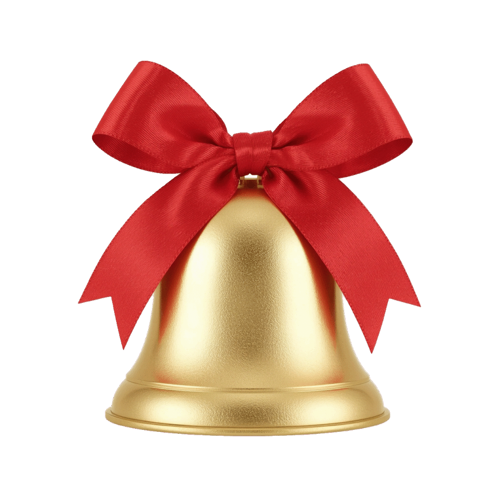 🎄 Golden Christmas Bell PNG