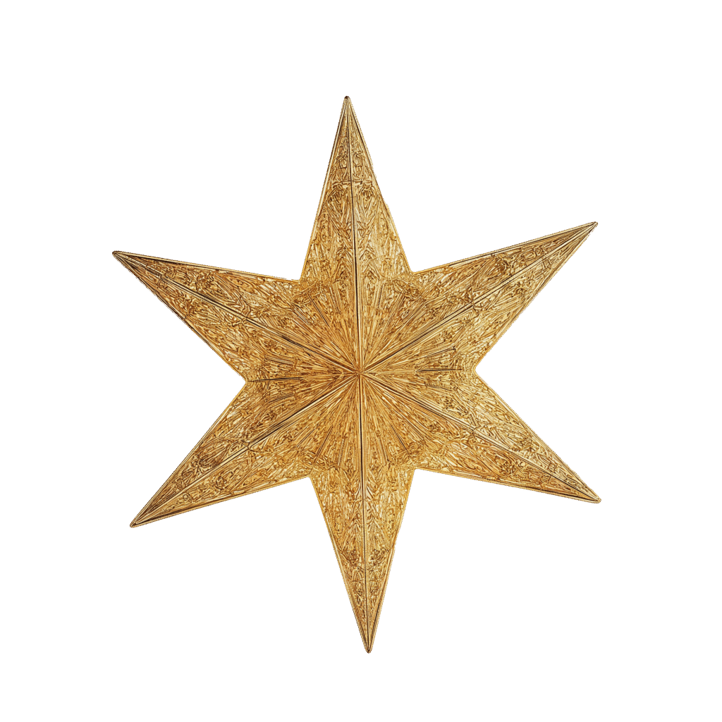 Golden Christmas Star PNG