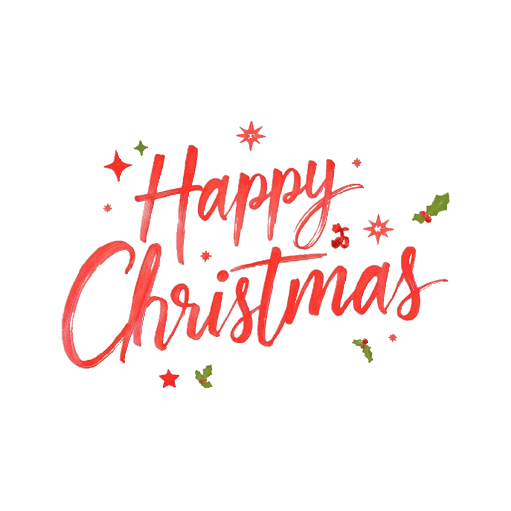 Happy Christmas Text PNG