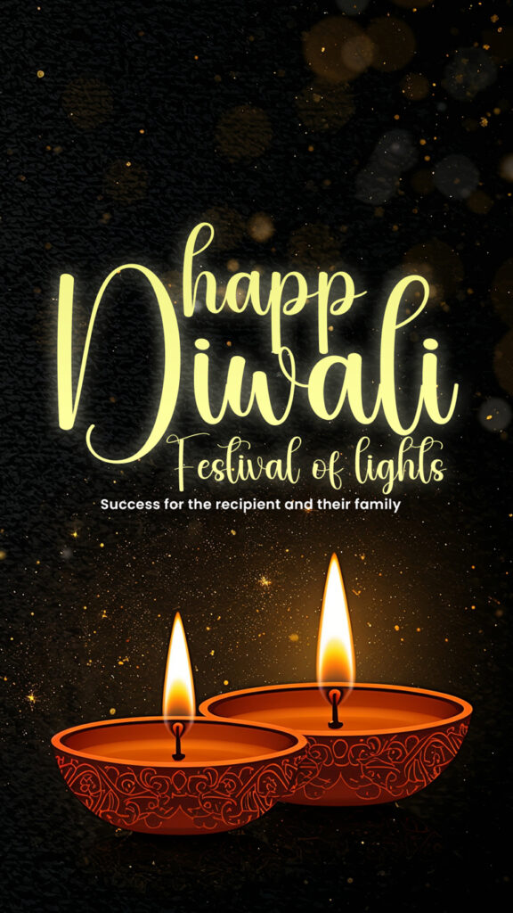Free Diwali Instagram Thumbnail PSD Download | Black & Gold Festival Template